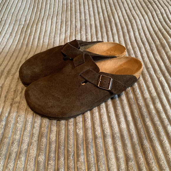 Birkenstock Boston Dark Brown Suede Clogs EU 42 Unisex L11 M9 - Picture 1 of 10